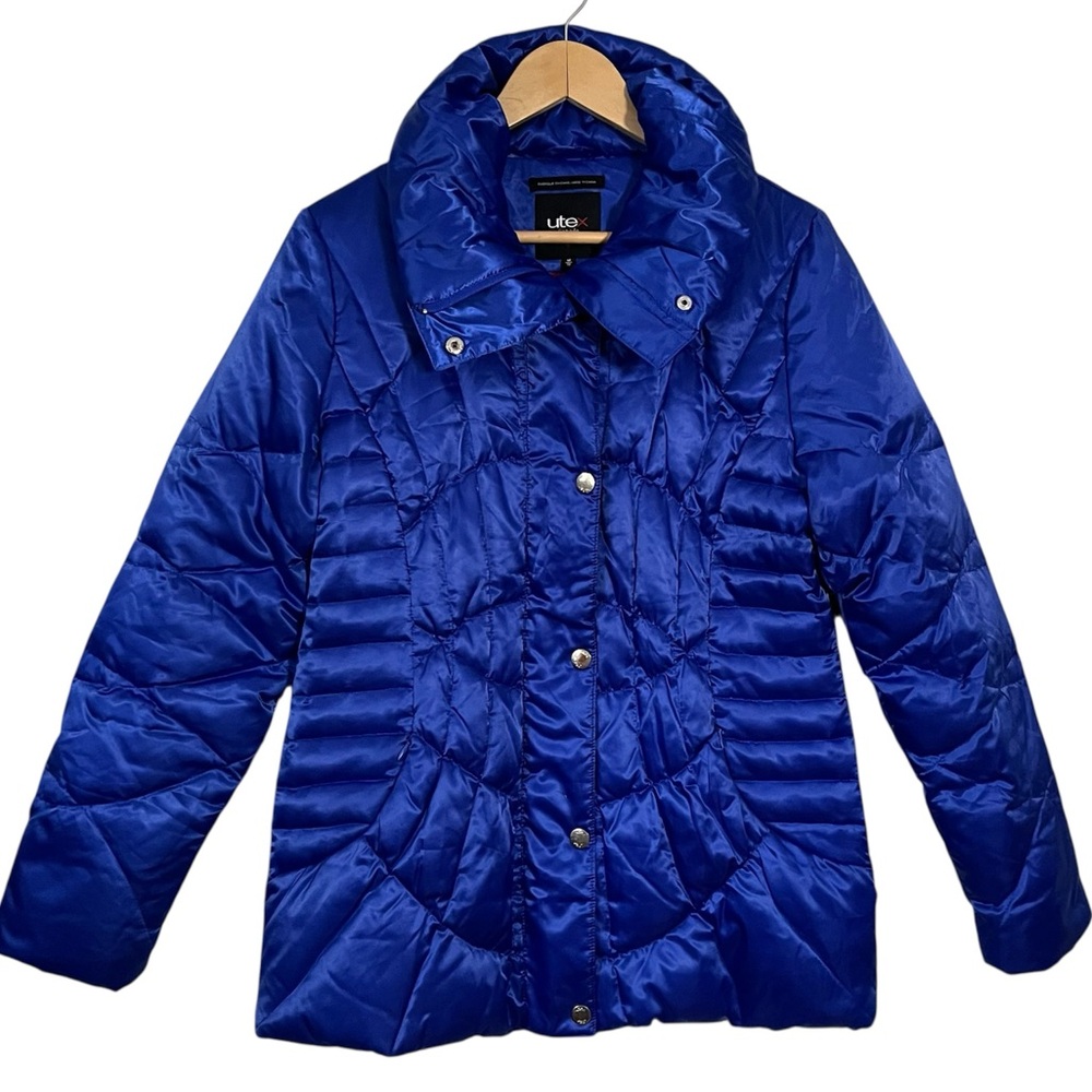 Utex down fill puffer coat Blue size M